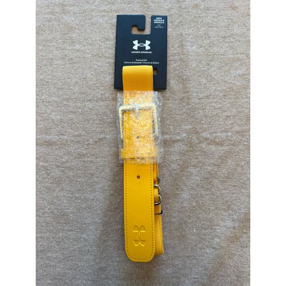 NWT Under Armour Softball Baseball Belt OSFA Adult Yellow - Picture 1 of 3